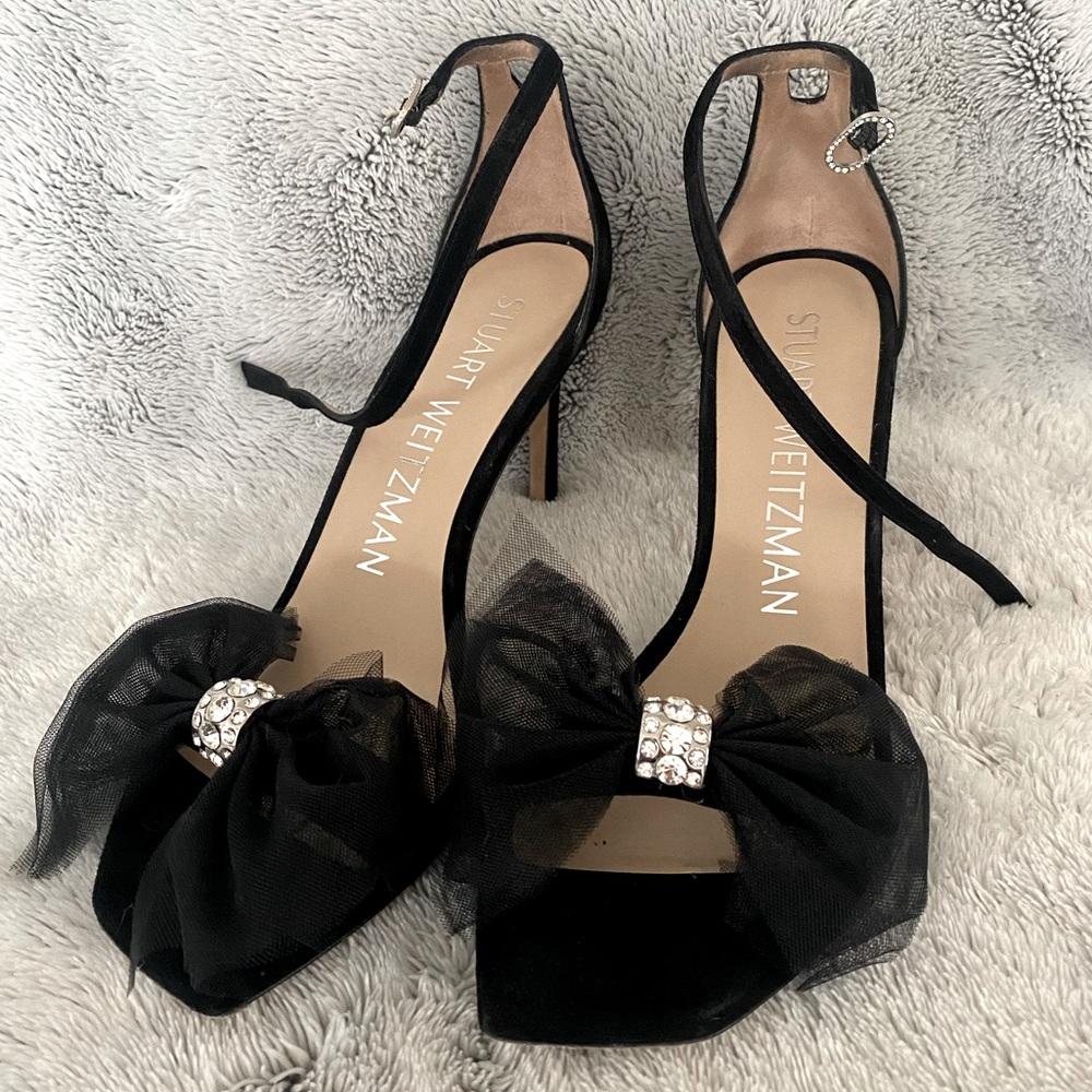 Stuart Weitzman black peep toe heels